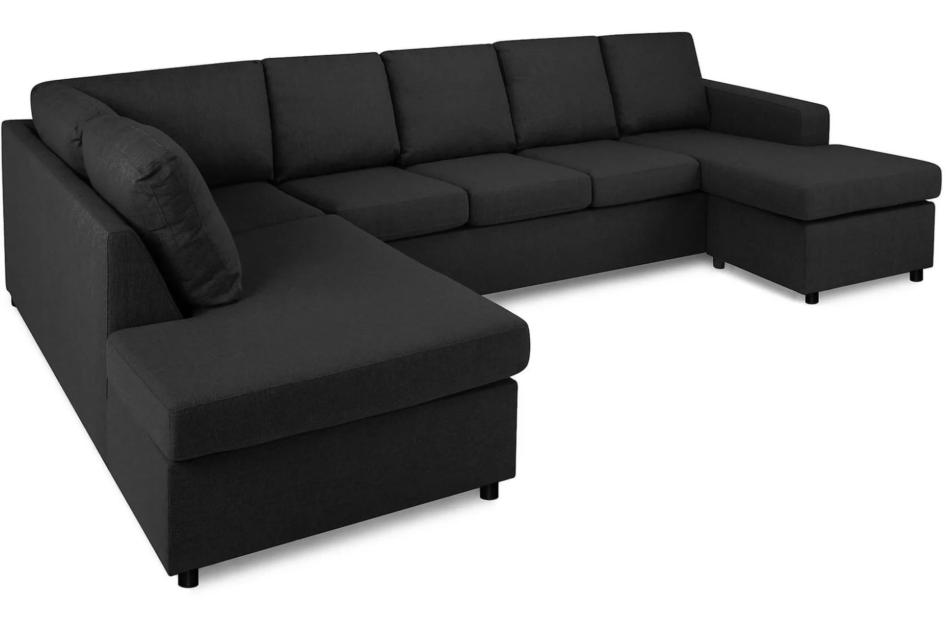 Crazy 5-sits Vänstervänd U-formad Soffa med Divan och Schäslong i Tyg