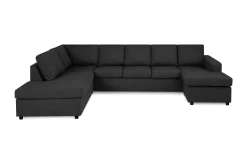 Crazy 5-sits Vänstervänd U-formad Soffa med Divan och Schäslong i Tyg