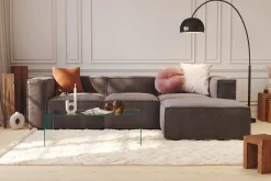 Cubo 4-sits L-formad Djup Modulsoffa med Divan i Sammet