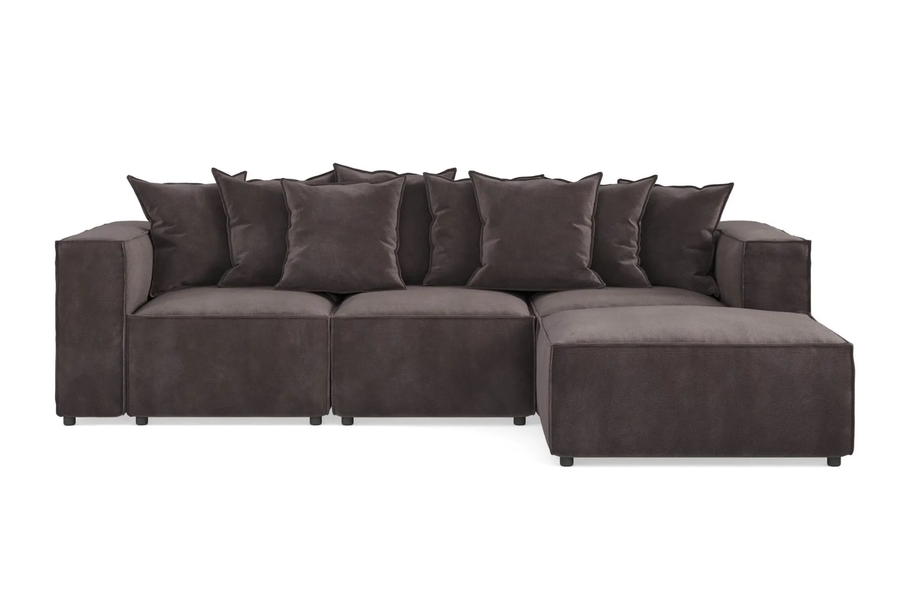 Cubo 4-sits Vändbar L-formad Djup Modulsoffa med Divan i Sammet