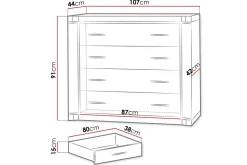 Dallas Skänk 107x43,5x91 cm LED-belysning