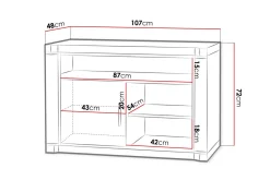 Dallas TV-bänk 107x48x72 cm LED-belysning