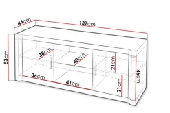 Dallas TV-bänk 137x44x53 cm LED-belysning