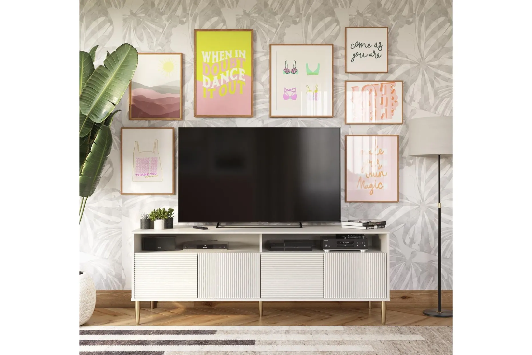Daphne Tv-bänk 158,5x50 cm Vit
