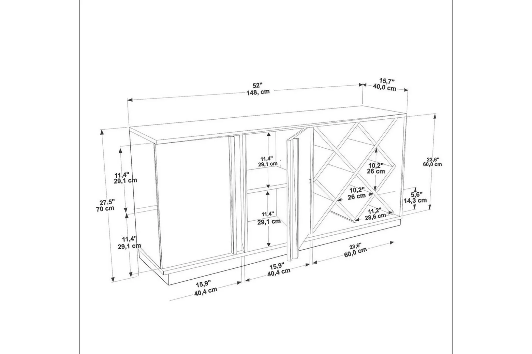 Dasina Konsollbord 148 cm