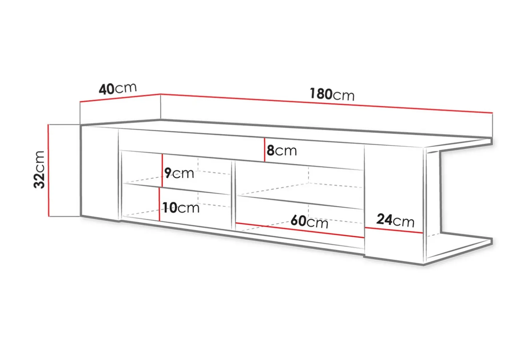 Davalos TV-bänk 180 cm
