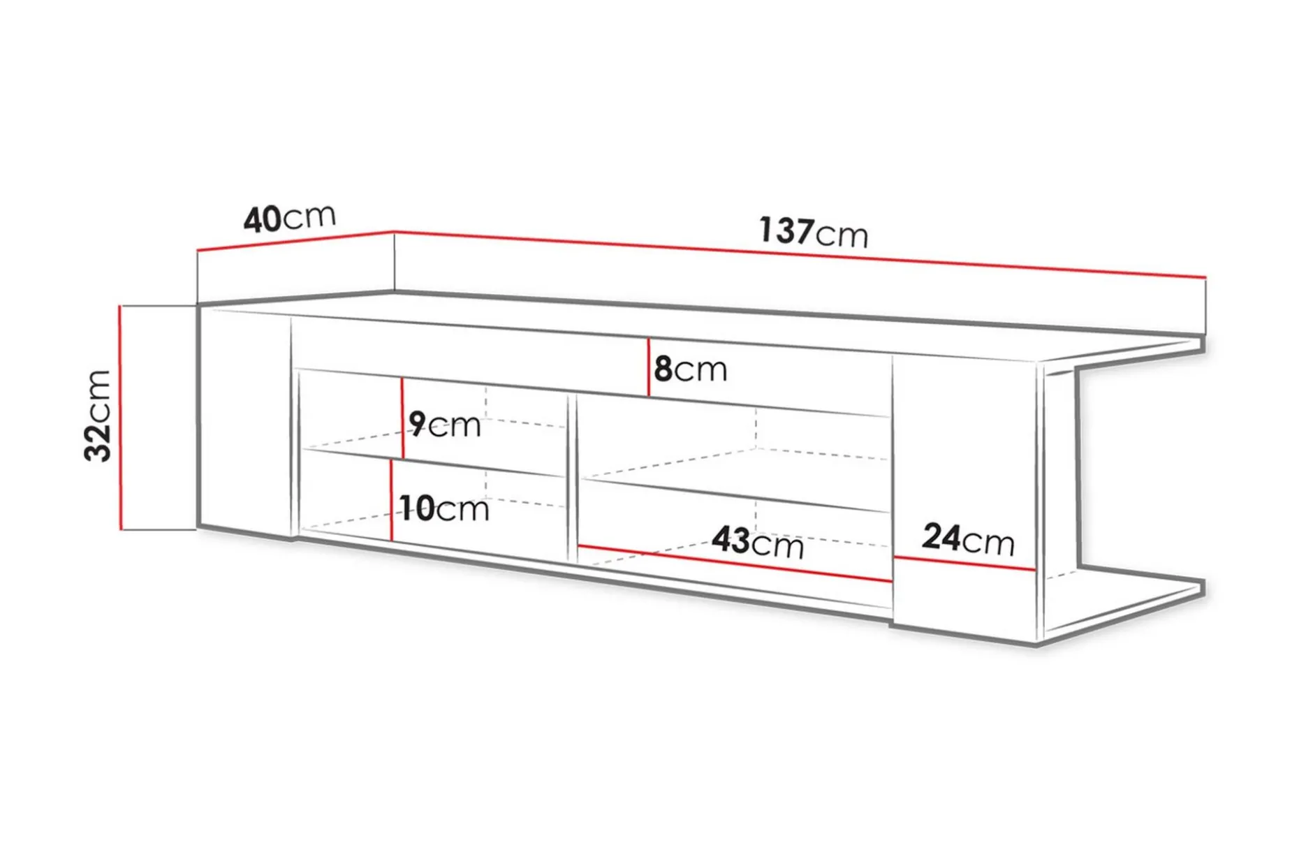 Davalos TV-bänk 137 cm