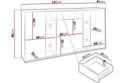 Deardorf Komoda 140 cm