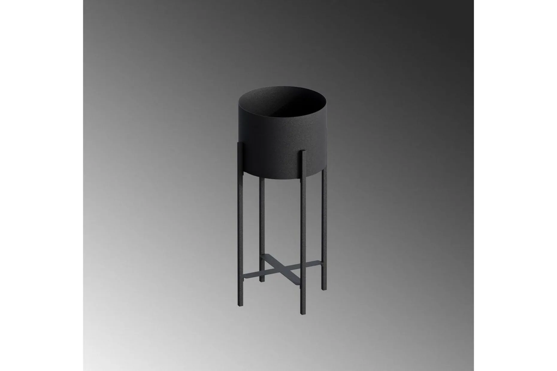 Dekorativ Kruka Mirven Svart 23 x 23 x 48 cm