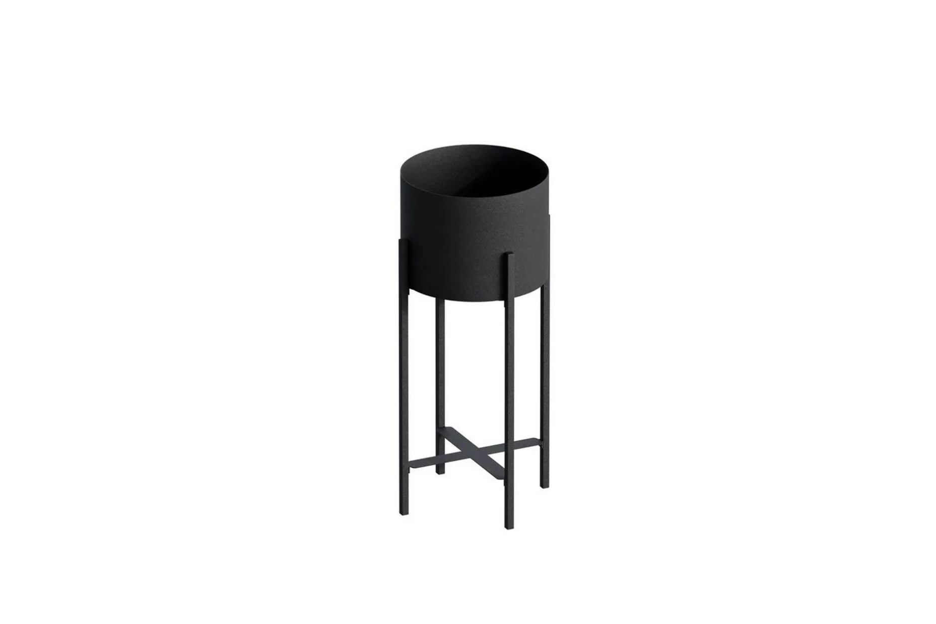 Dekorativ Kruka Mirven Svart 23 x 23 x 48 cm
