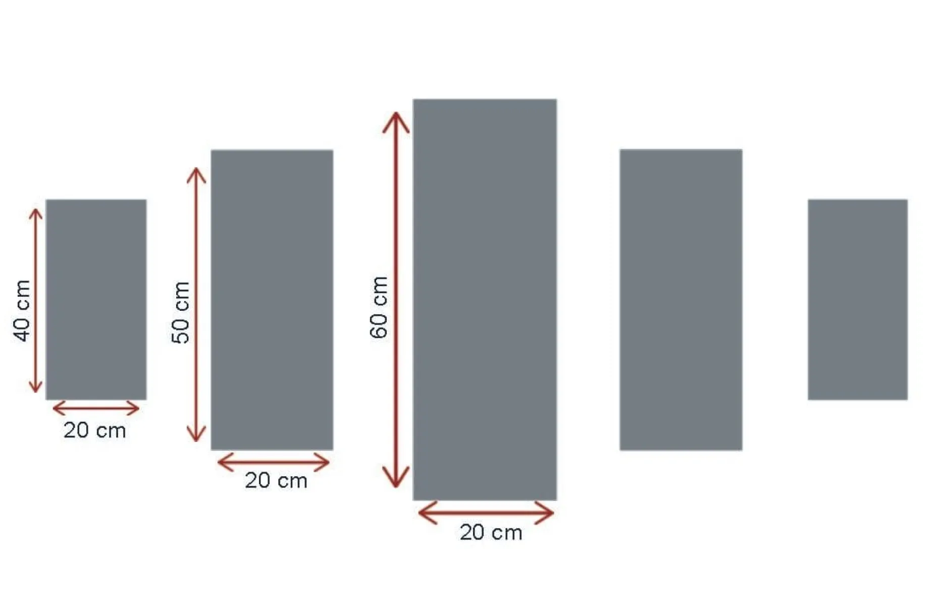 Dekorativ MDF-målning 5-Delar 20x60 cm