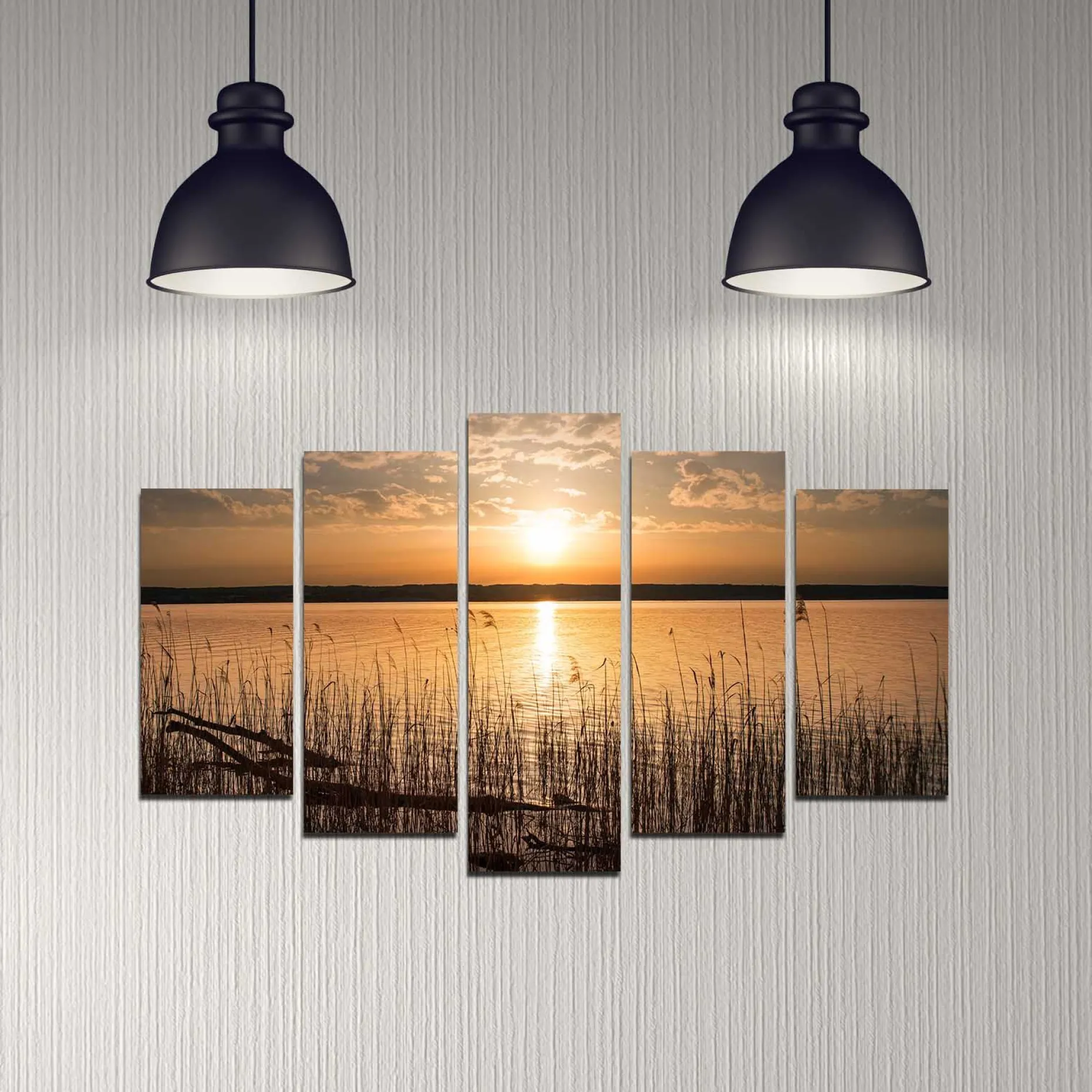 Dekorativ MDF-målning 5-Delar 20x60 cm