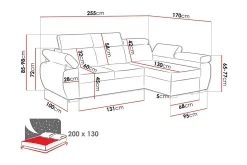 Denegal 3-sits Hörnbäddsoffa