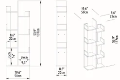 Desgrar Bokhylla 50x173 cm