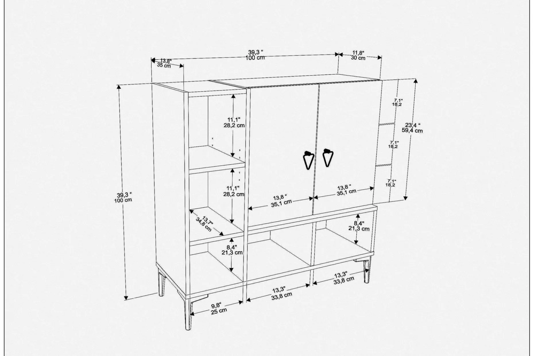 Desgrar Konsollbord 100x100 cm