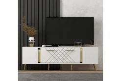 Detas Tv-bänk 150x35 cm Vit/Guld