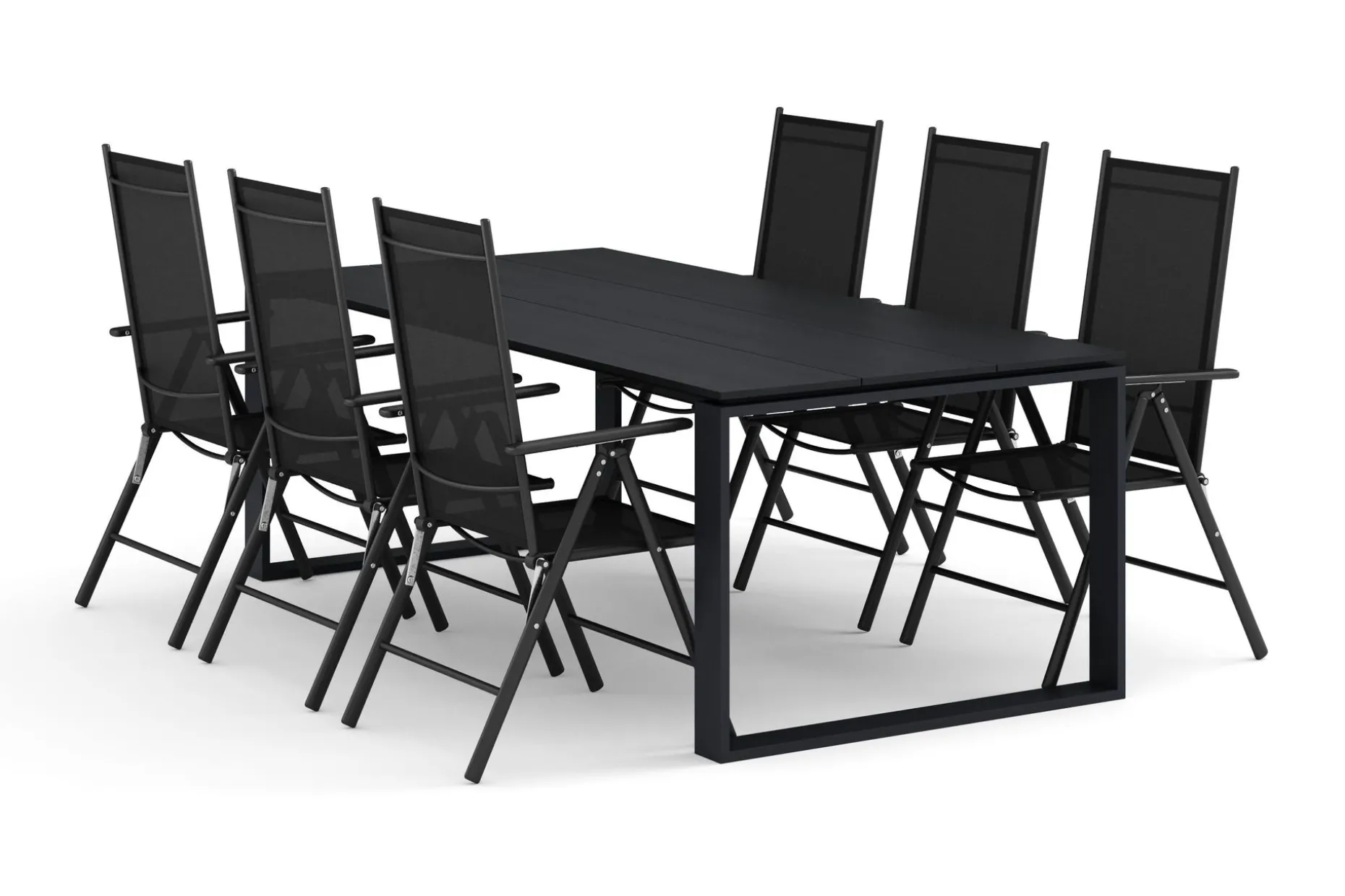 Devon utomhus matgrupp 210x100 cm med 6 Maggie positionsstolar