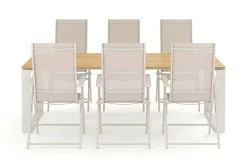 Devon utomhus matgrupp 210x100 cm med 6 Sanna positionsstolar