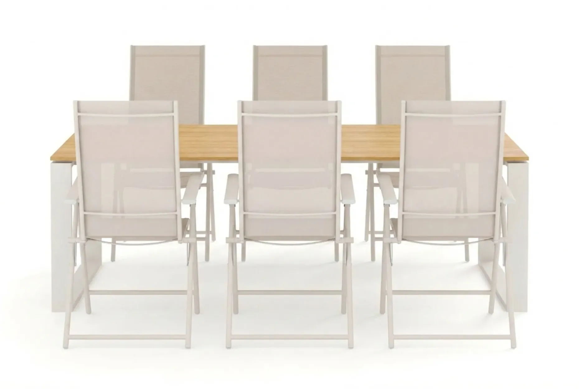 Devon utomhus matgrupp 210x100 cm med 6 Sanna positionsstolar