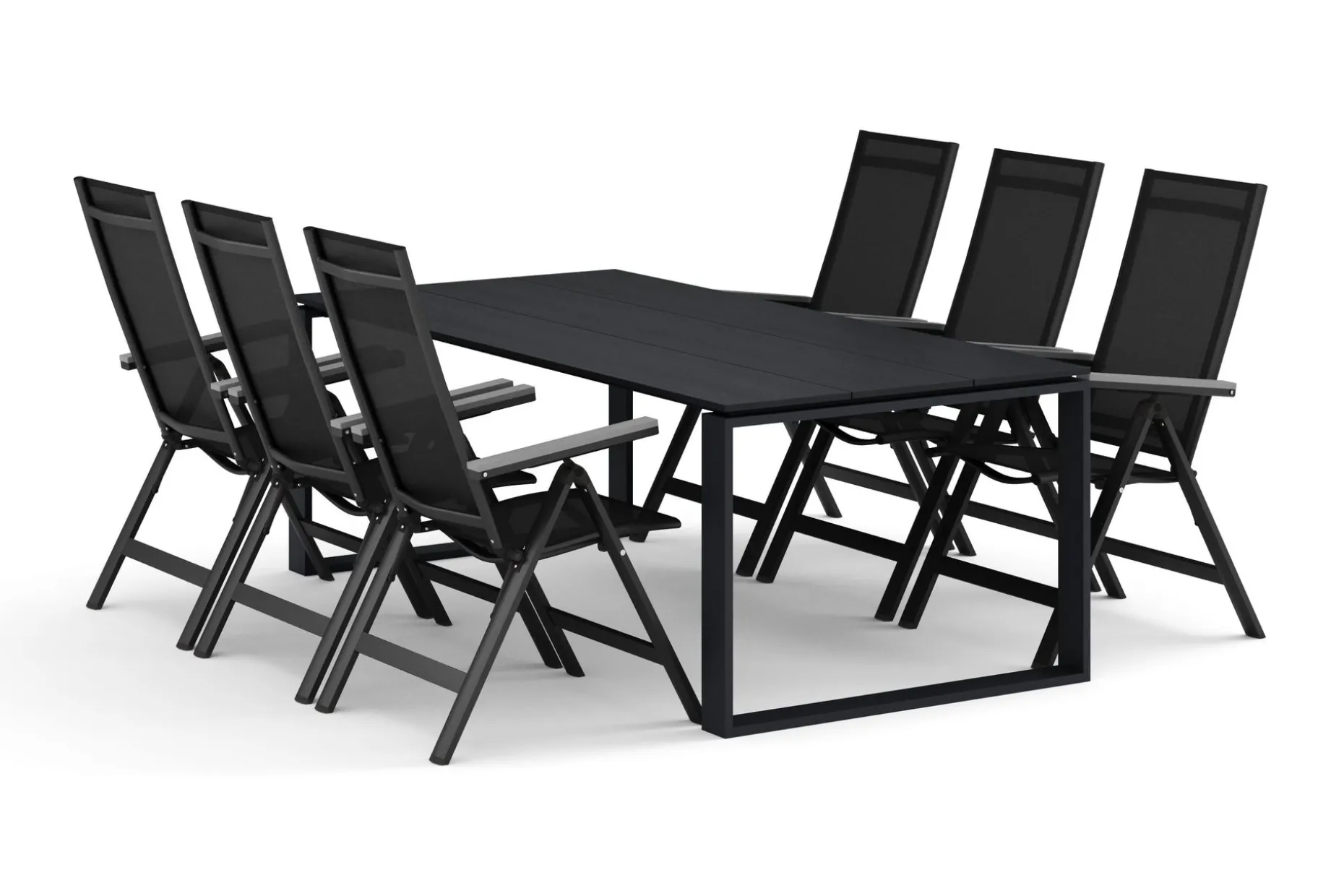Devon utomhus matgrupp 210x100 cm med 6 Monaco Light positionsstolar