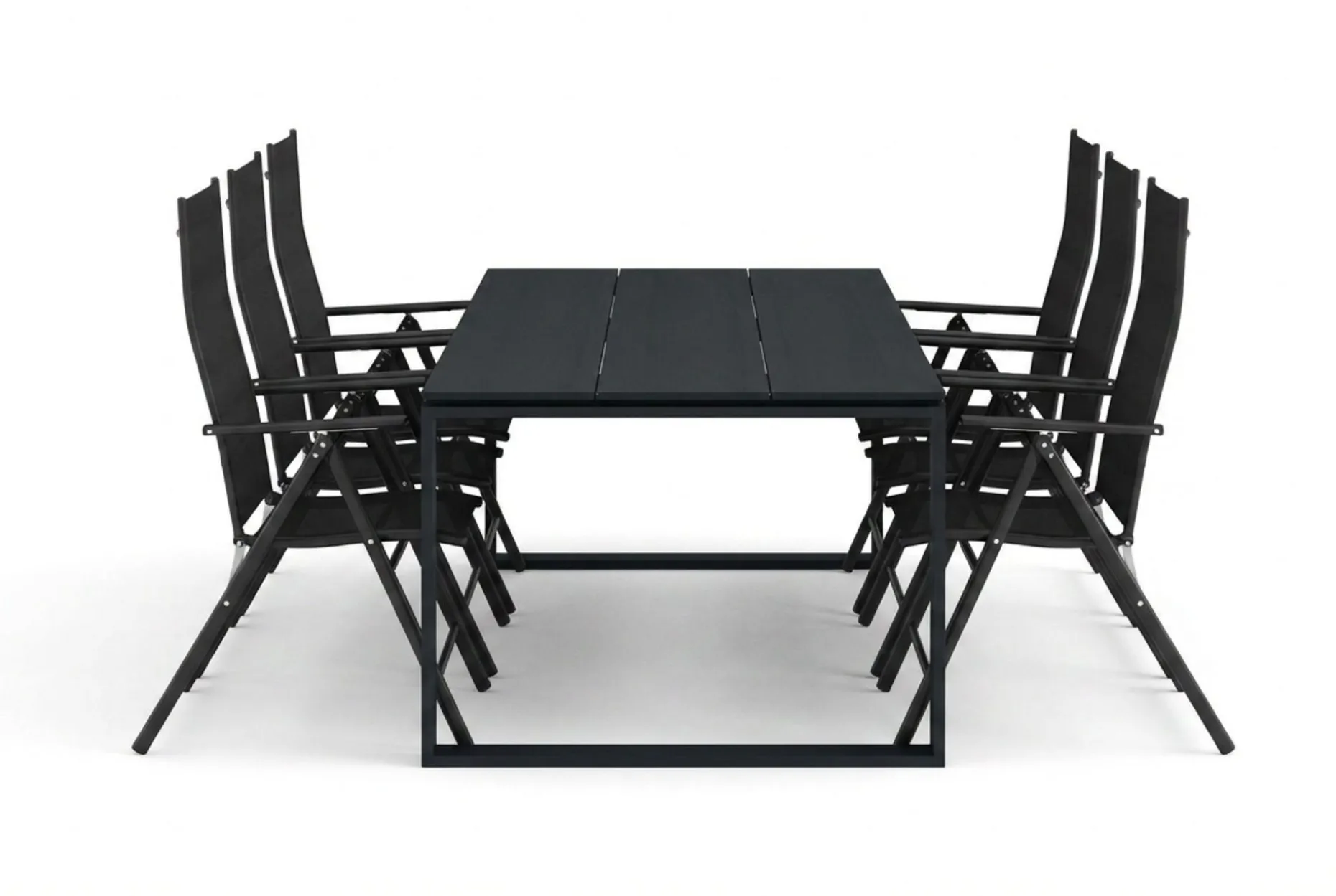 Devon utomhus matgrupp 210x100 cm med 6 positionsstolar