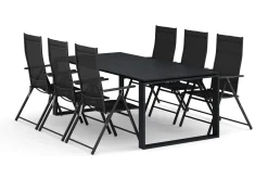 Devon utomhus matgrupp 210x100 cm med 6 positionsstolar