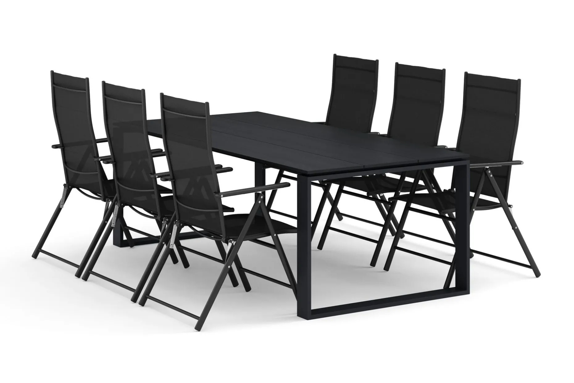 Devon utomhus matgrupp 210x100 cm med 6 positionsstolar