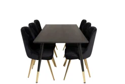 Dipp Matgrupp 180 cm Rektangulär med 6 Velvet Deluxe stolar