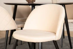 Dipp Matgrupp 115 cm Rund med 4 Velvet stolar