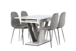 Disa Matgrupp 120 cm Rektangulär med 4 Eva stolar