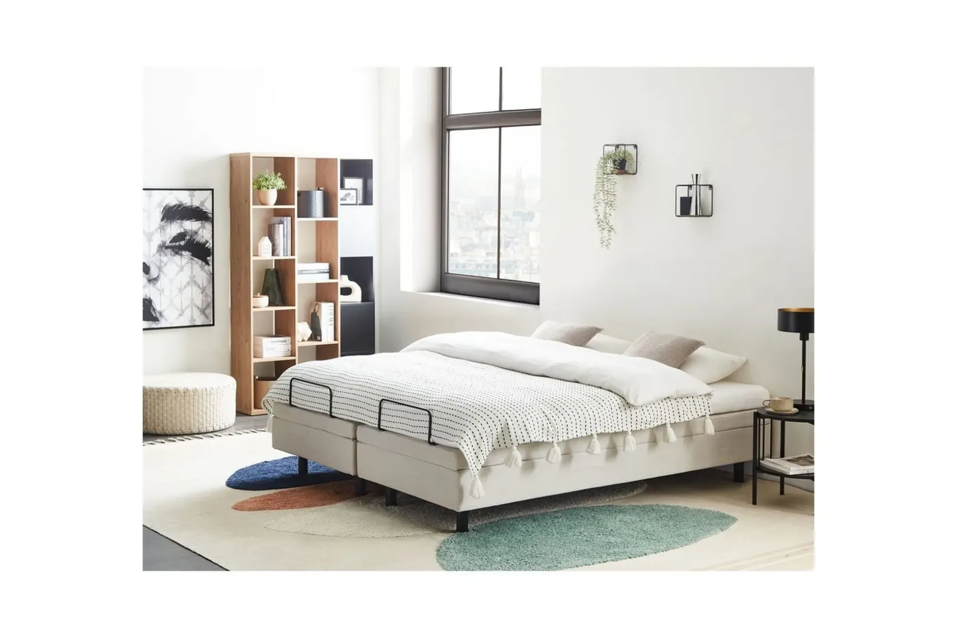 Dubbelsäng Duke II Beige-Svart, 160x200 cm