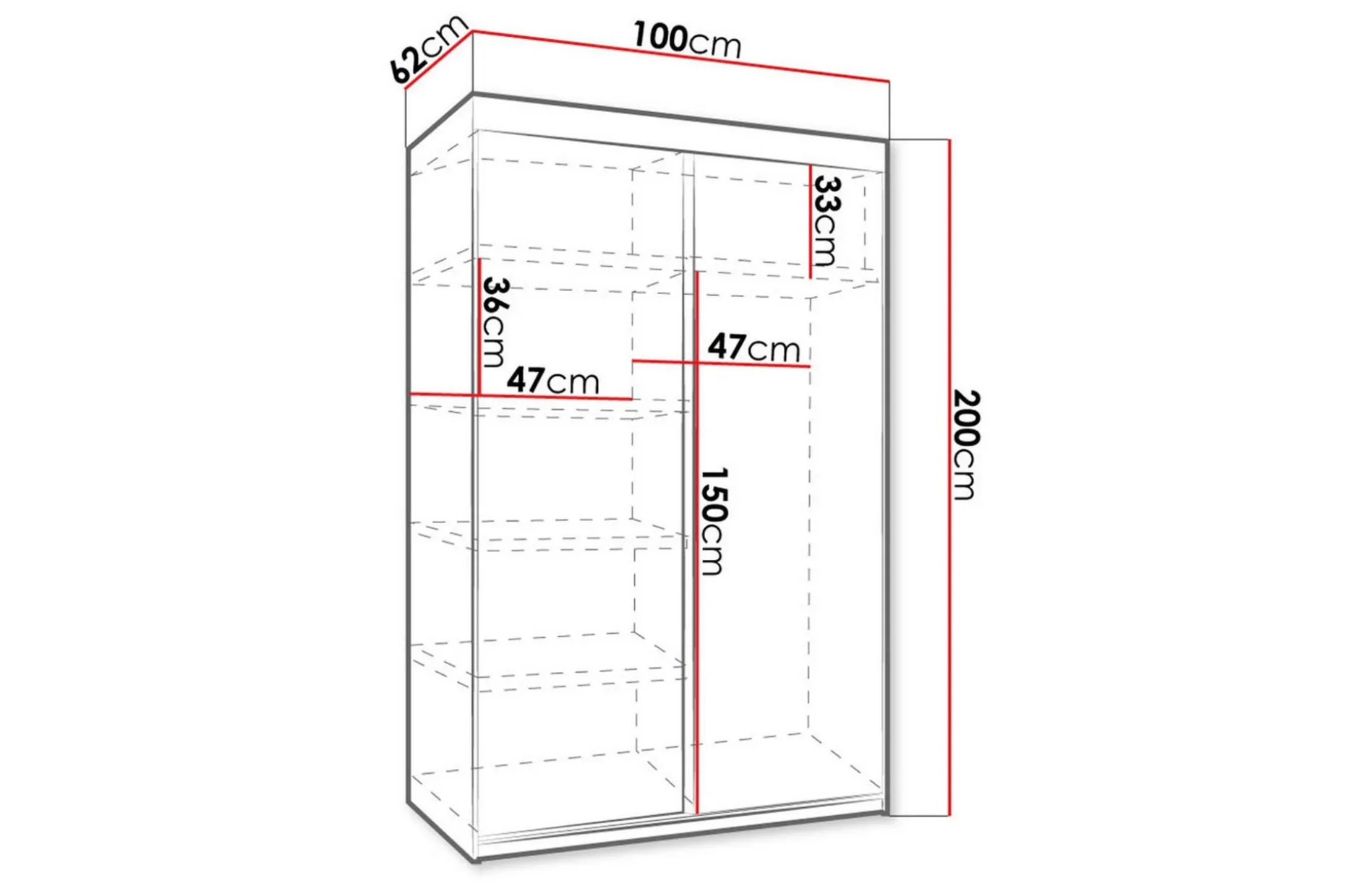 Dunkra Garderob LED-belysning Blå 100 cm