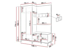 Dunvegan Hallmöbelset 158x46 cm Black
