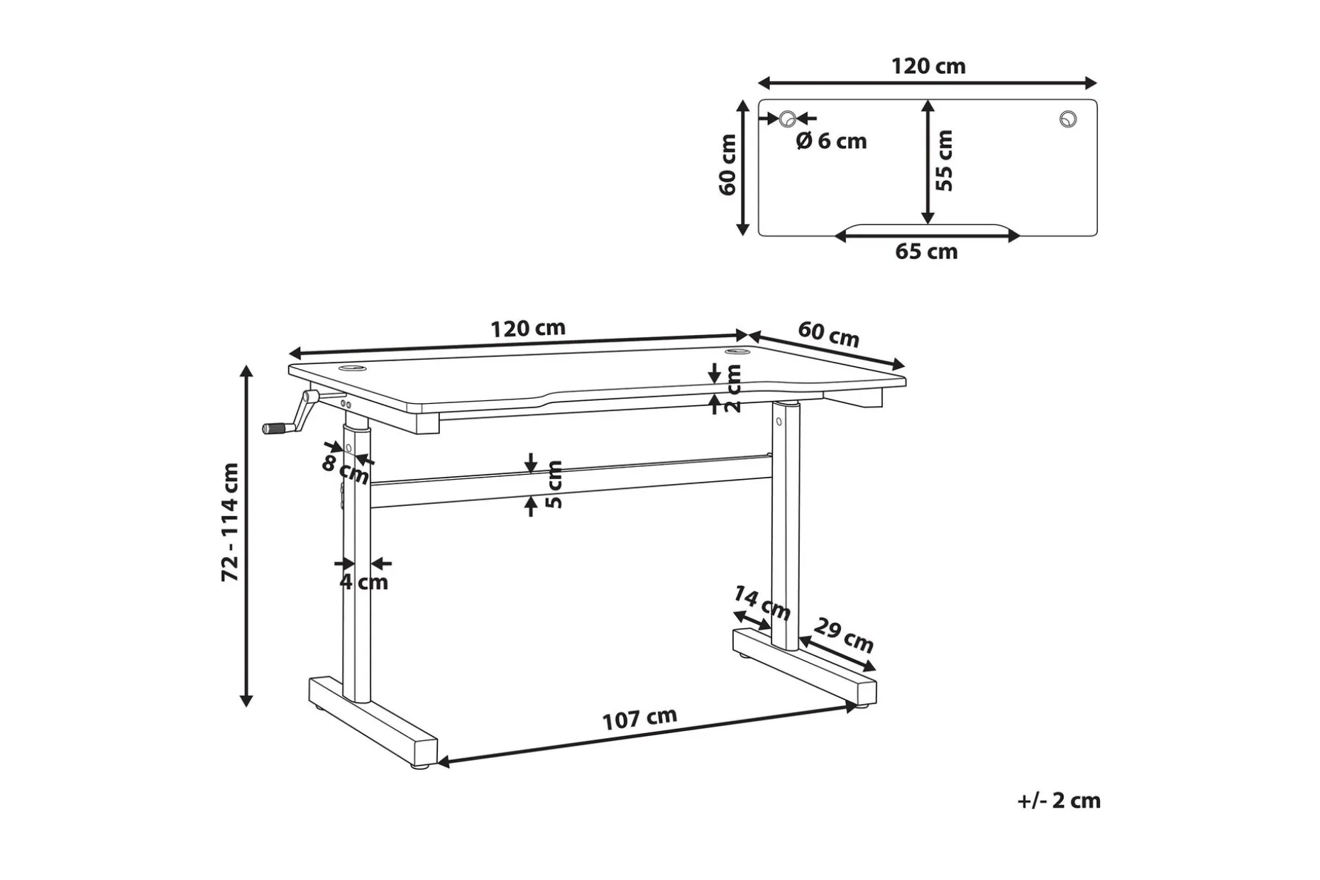 Durbine Gamingbord 120x60 cm Rektangulär