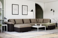 Dynir Stor Hörnbäddsoffa Divan med Förvaring Vänster 350 cm Bred
