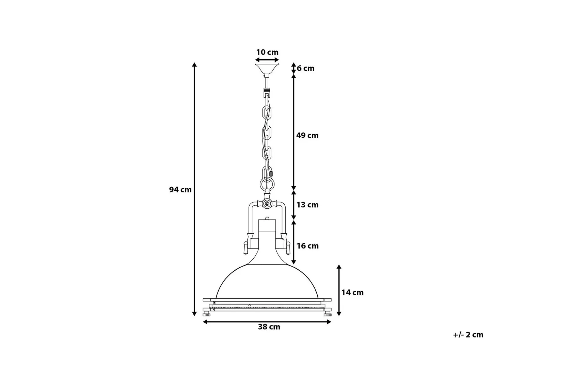Ebron Taklampa 38 cm