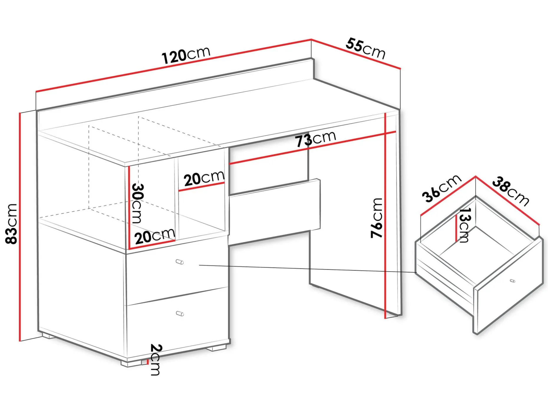 Edson Skrivbord 120 cm