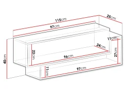 Edson Vägghylla 115 cm