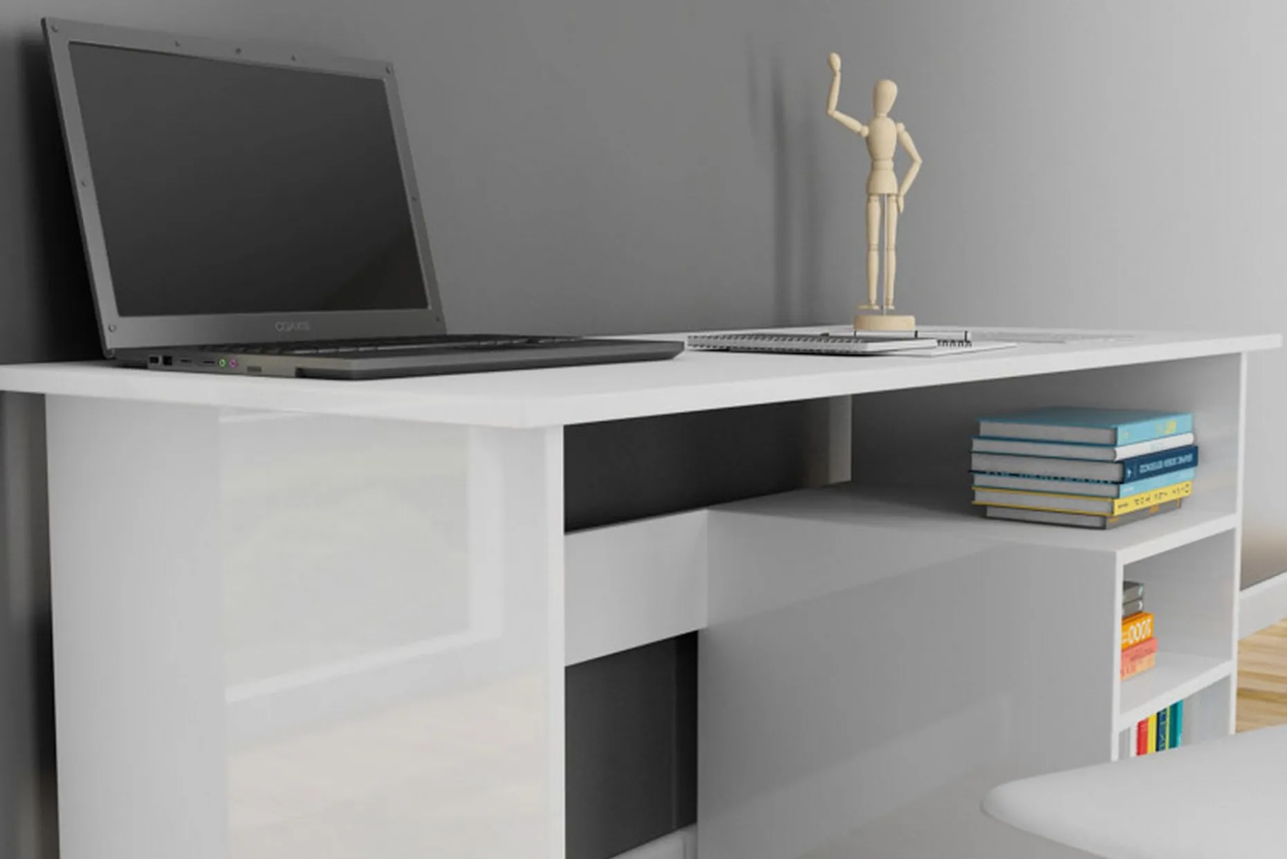 Elegancia Skrivbord 120 cm med Förvaring 2 Hyllor