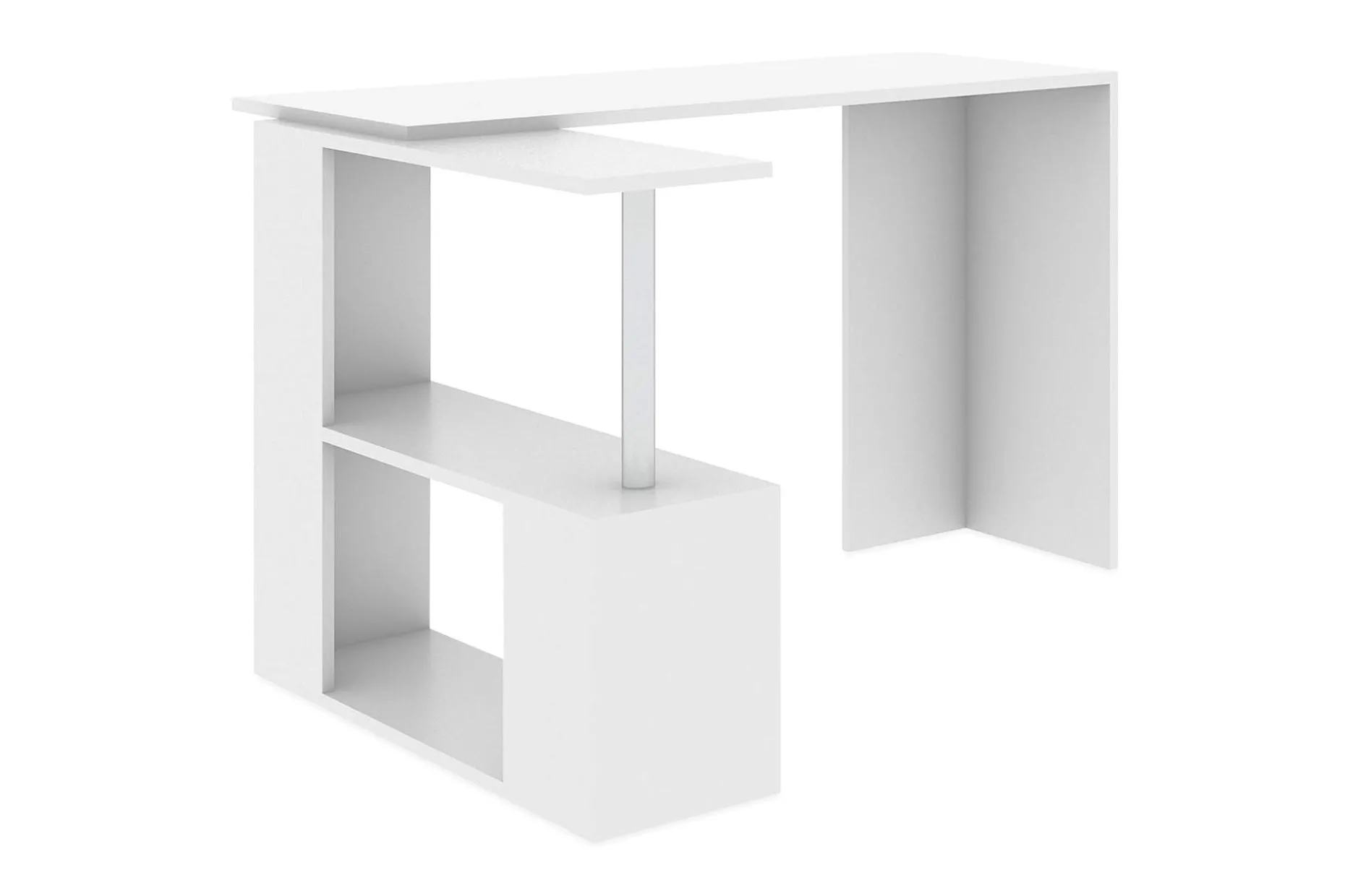 Elegancia Skrivbord 130 cm med Förvaring Hyllor L-form
