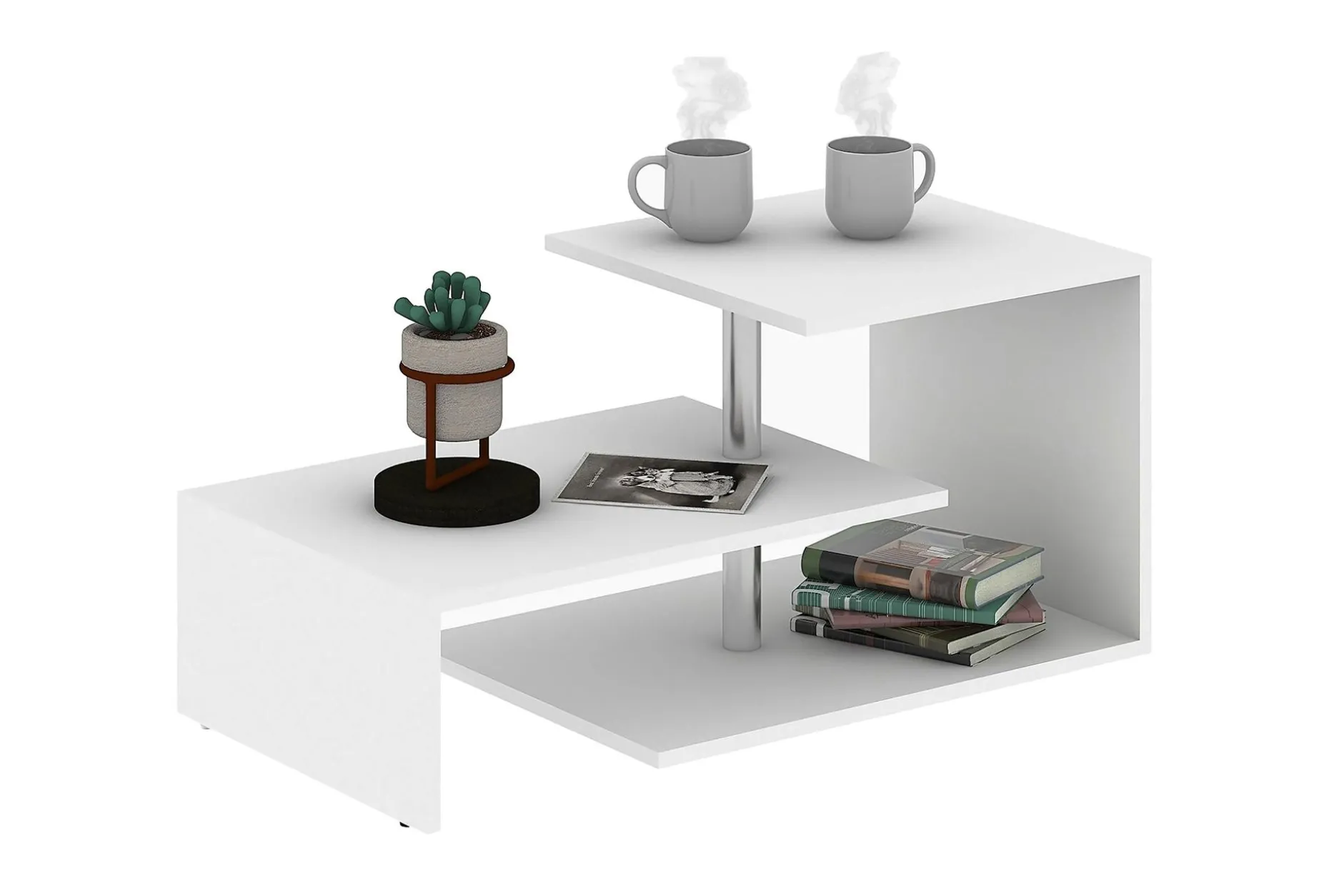 Elegancia Soffbord 100 cm med Förvaring Hylla