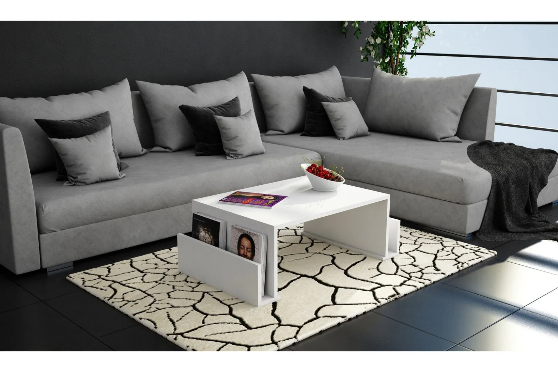 Elegancia Soffbord 95 cm med Tidningsförvaring