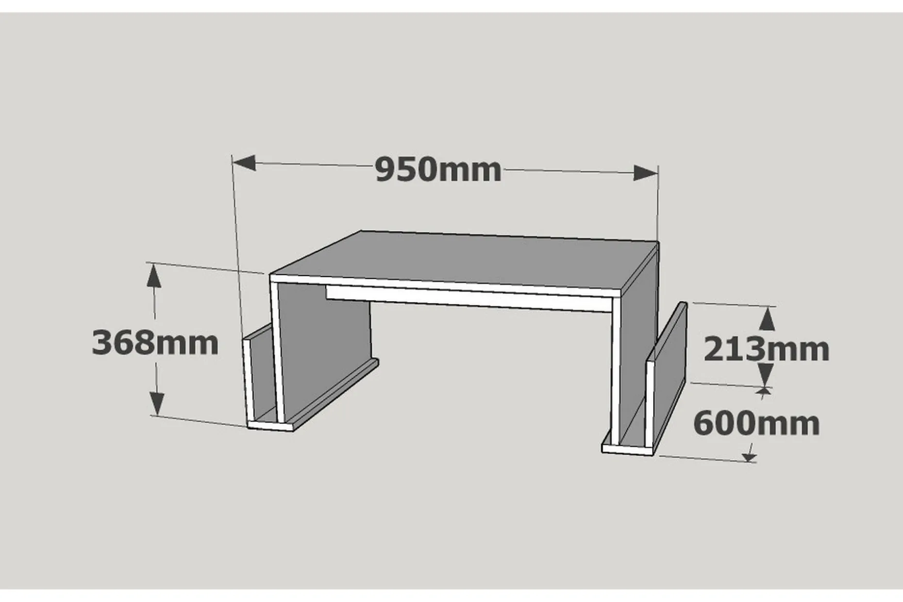 Elegancia Soffbord 95 cm med Tidningsförvaring