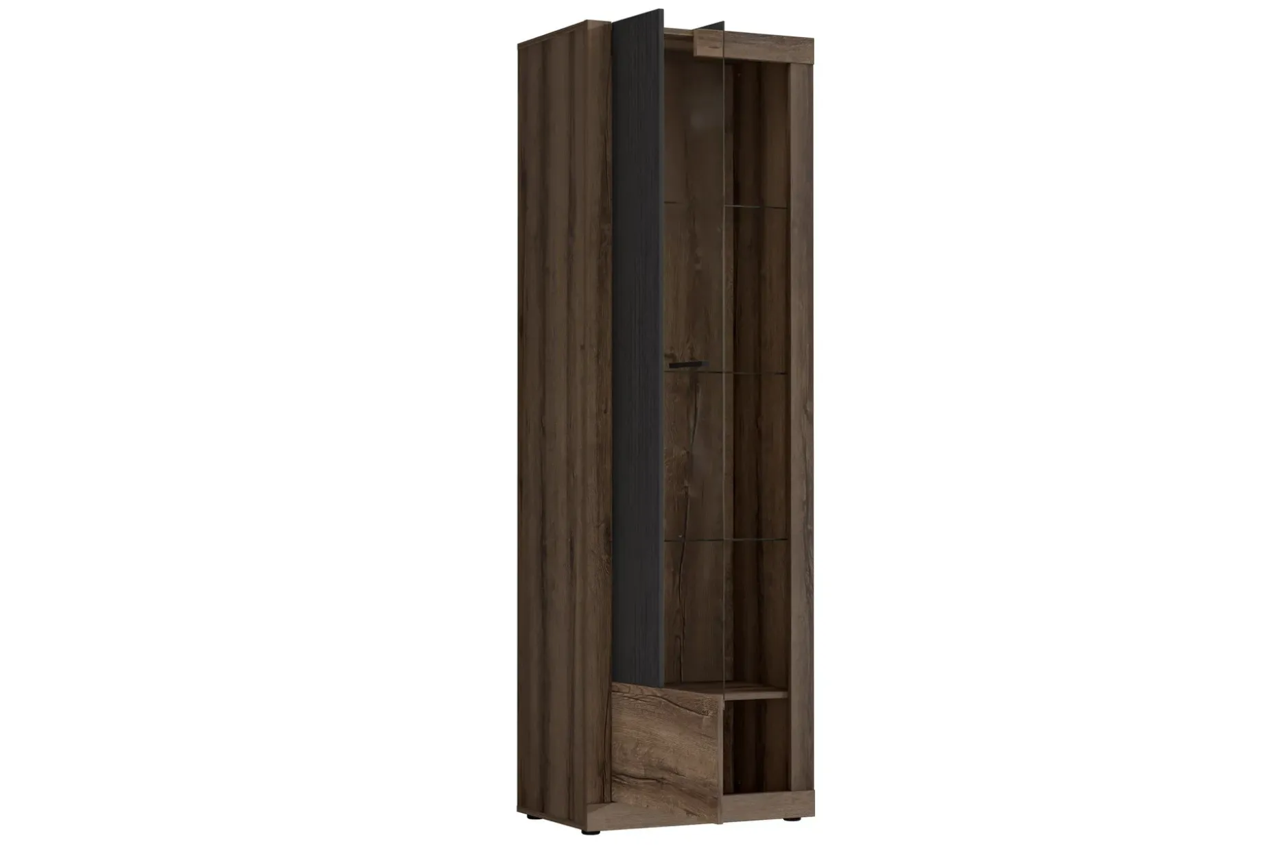Elhovo Vitrinskåp 41,3 cm djup 63,4 cm bred 197 cm hög hög Mörkt Trä