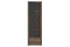 Elhovo Vitrinskåp 41,3 cm djup 63,4 cm bred 197 cm hög hög Mörkt Trä