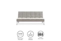 Elle Futon Sammet/Grå