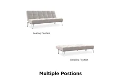 Elle Futon Sammet/Grå