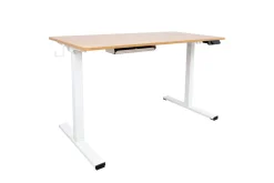 Ergo Skrivbord med 1 motor 120x60 cm Vit/ek