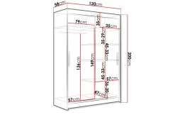 Estella Garderob 120 cm Skjutdörrar