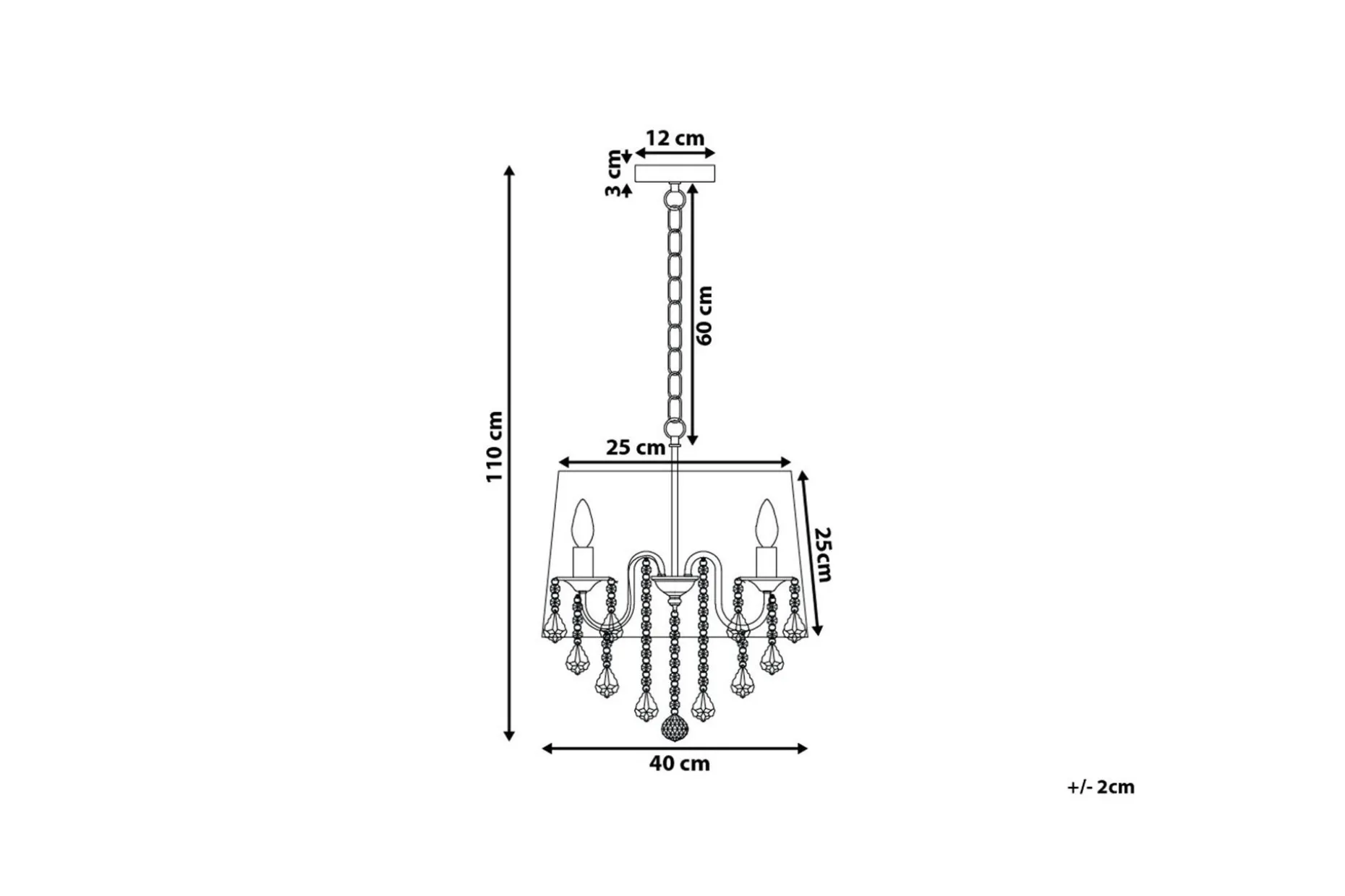 Evans Taklampa 40 cm